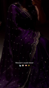 Purple Satin Silk Designer Saree