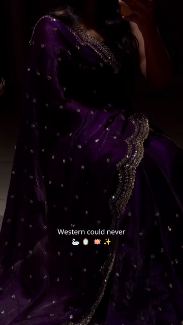 Purple Satin Silk Designer Saree