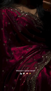 Wine Maroon Satin Silk Designer Saree